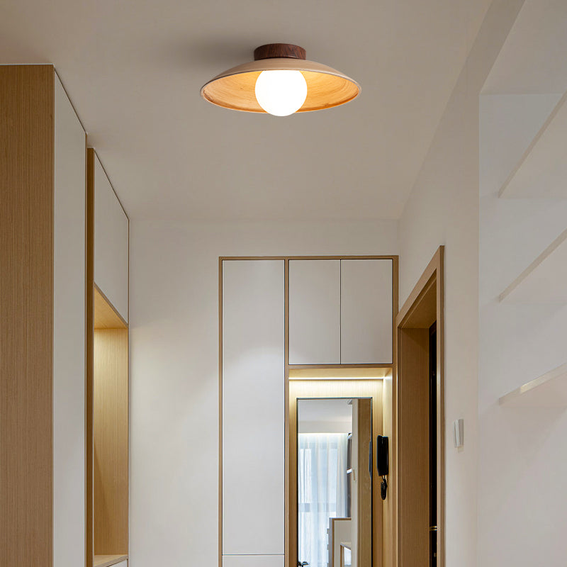 Ozawa Vintage Flush Mount Ceiling Light Wood/Metal/Glass Bar/ Hotels - Cueteks