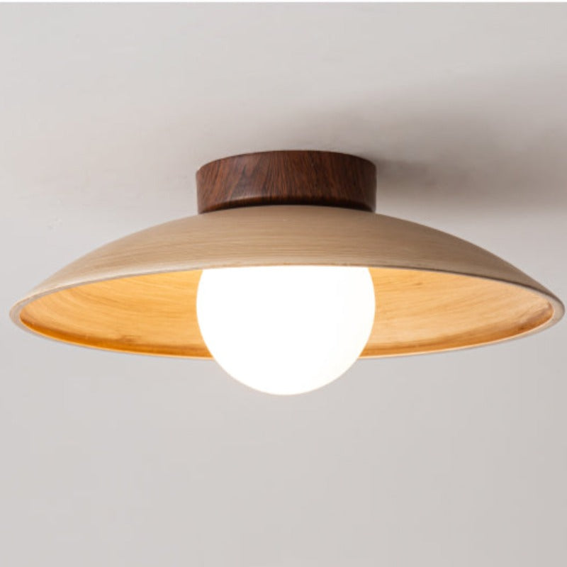 Ozawa Vintage Flush Mount Ceiling Light Wood/Metal/Glass Bar/ Hotels - Cueteks