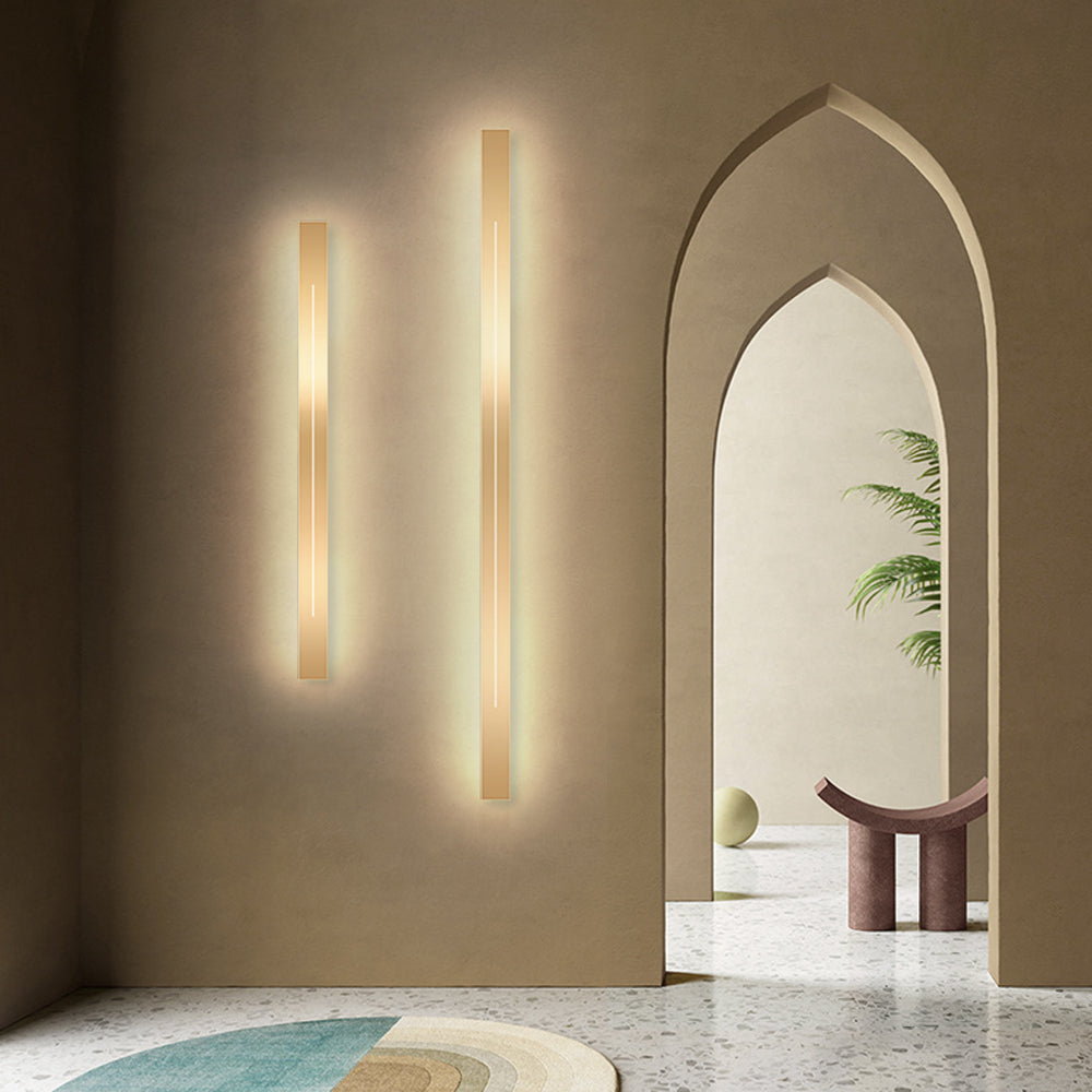 Edge Modern Simple Indoor LED Wall Lamp Black Gold Metal Bedroom - Cueteks