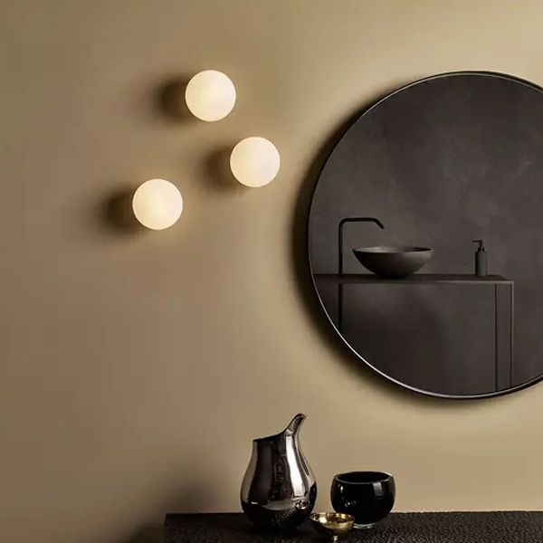 Valentina Modern Globe Shape Vanity Metal Glass LED Wall Lamp - Cueteks