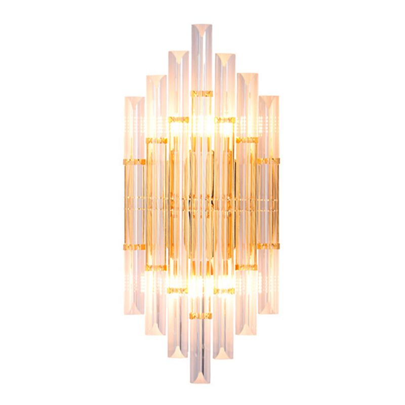 Kristy J stepped clear prisms joined with small gold-tone links