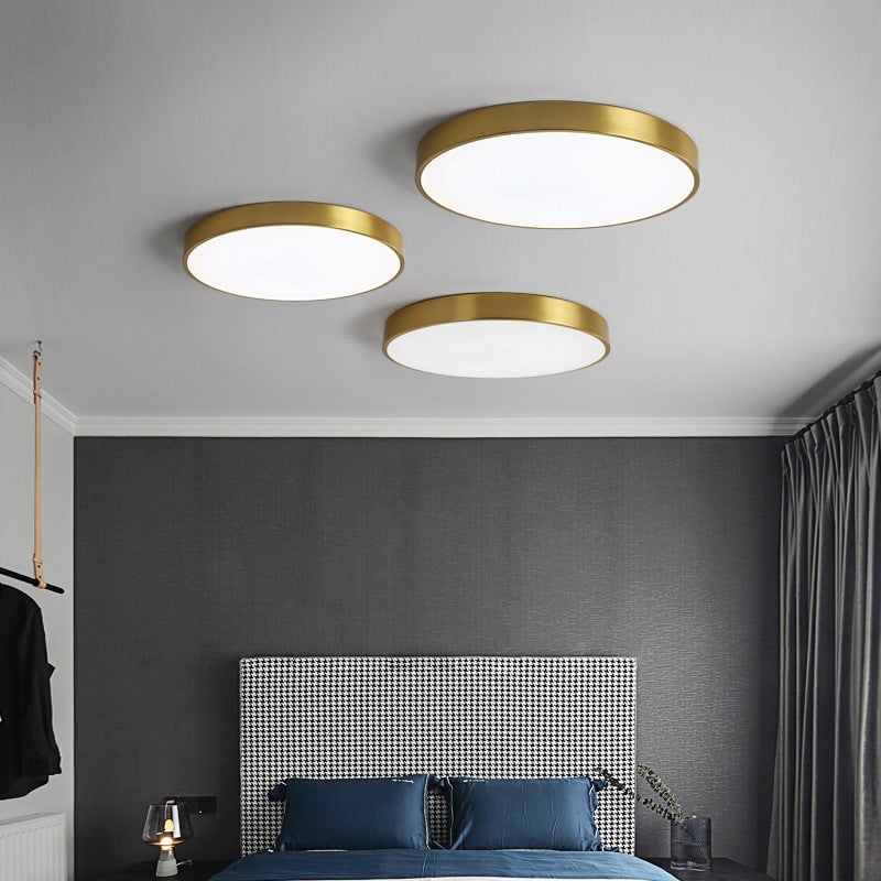 Quinn Nordic LED Gold Round Flush Mount Ceiling Light, Metal&Acrylic - Cueteks