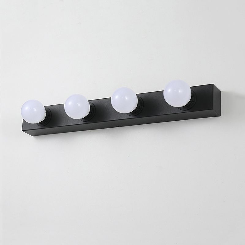 Valentina black four-light bar with bulbs unlit