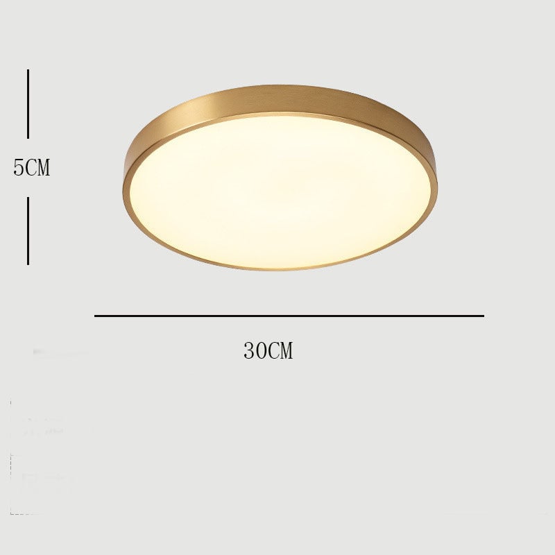 Quinn Nordic LED Gold Round Flush Mount Ceiling Light, Metal&Acrylic - Cueteks