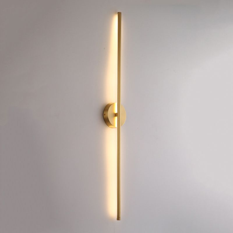 Edge Modern Linear Metal&Silica Gel Wall Mount Lamps, Gold - Cueteks