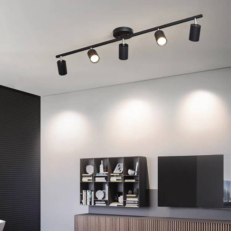 Haney Black Modern Ceiling Light Spotlight Cast, 3 Color, 3/4/5/6 Head - Cueteks