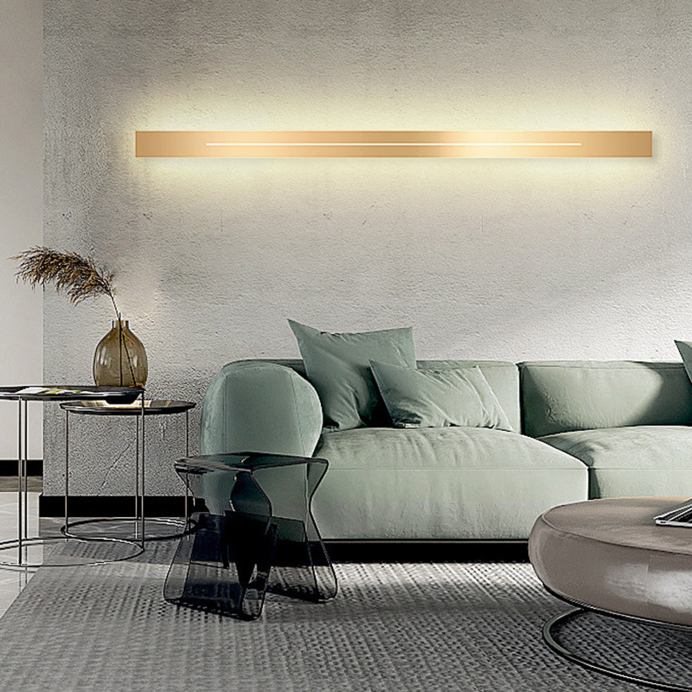 Edge Modern Simple Indoor LED Wall Lamp Black Gold Metal Bedroom - Cueteks