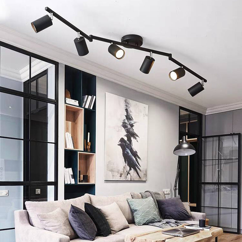 Haney Black Modern Ceiling Light Spotlight Cast, 3 Color, 3/4/5/6 Head - Cueteks