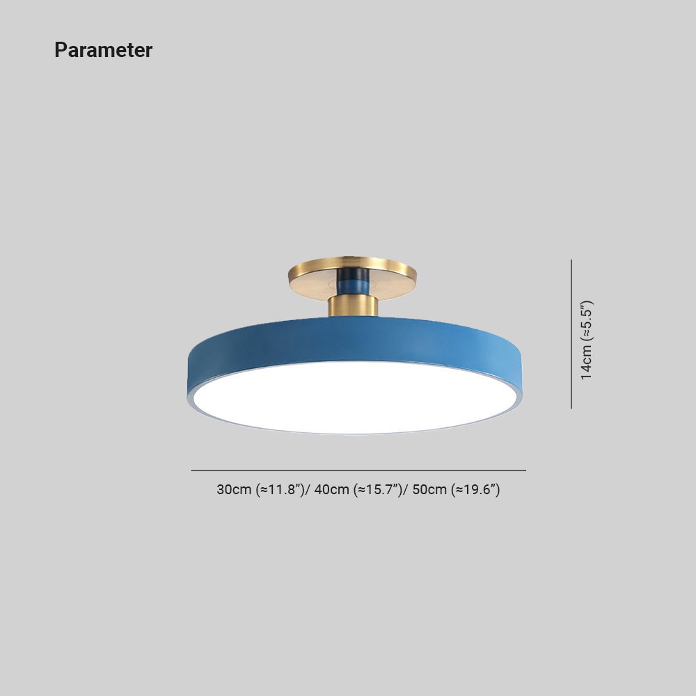 Morandi size diagram showing 30, 40 and 50 cm diameters and 14 cm assembly height