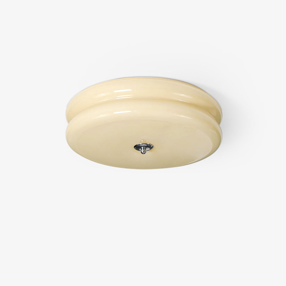 Morandi Modern Round Flush Mount Ceiling Light, White/Beige - Cueteks