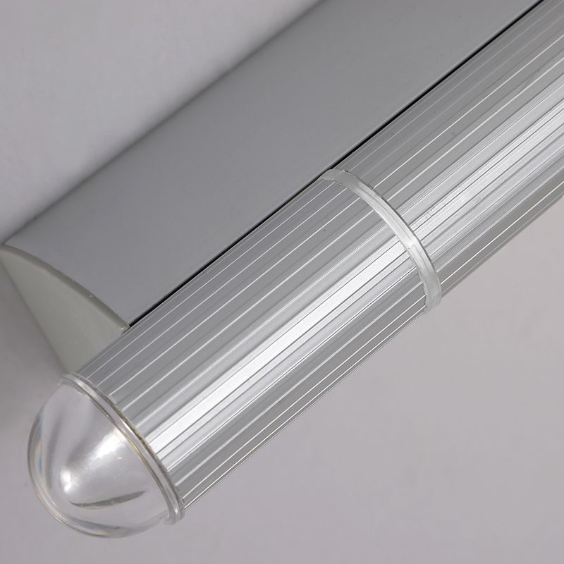 Edge ribbed bar, rounded end and rear metal support detail