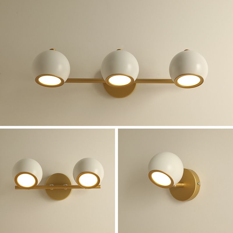 Leigh Modern Globe Metal&Acrylic Wall Lamps, Black/White - Cueteks