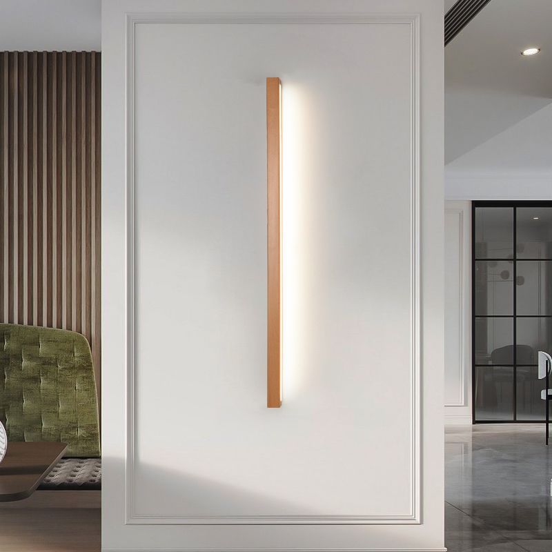 Ozawa Linear Mirror Wooden Front Vanity Wall Lamp Bedroom Bathroom - Cueteks