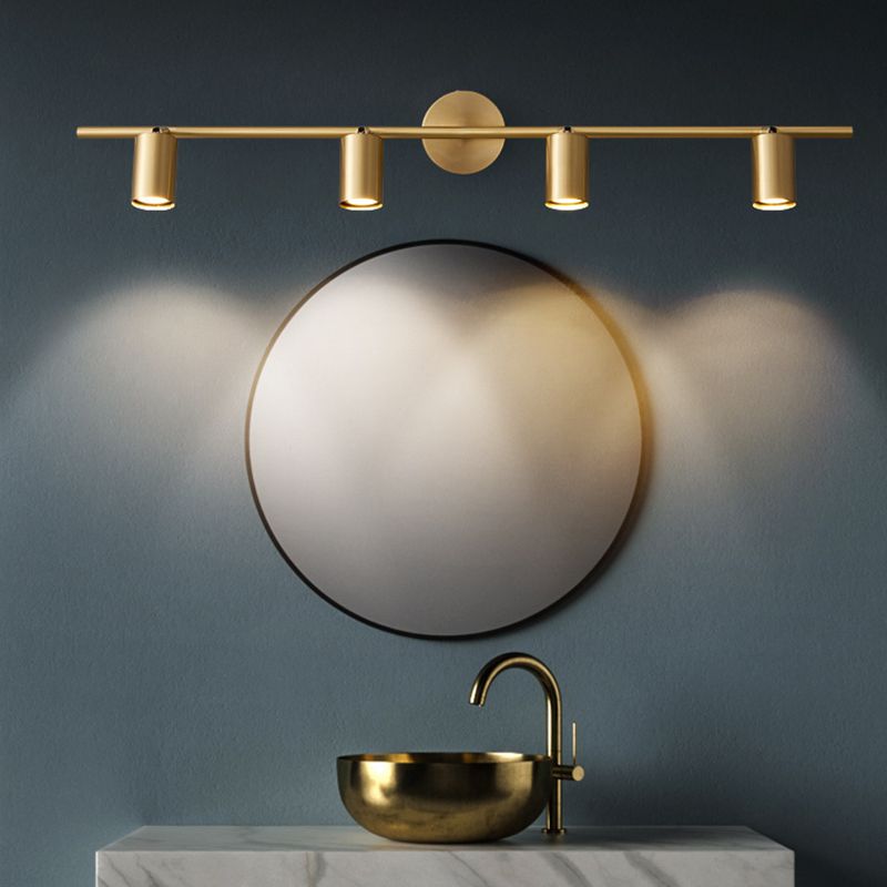 Freja Modern Cylinder Metal Wall Mounted Lamp, Black/Brass - Cueteks