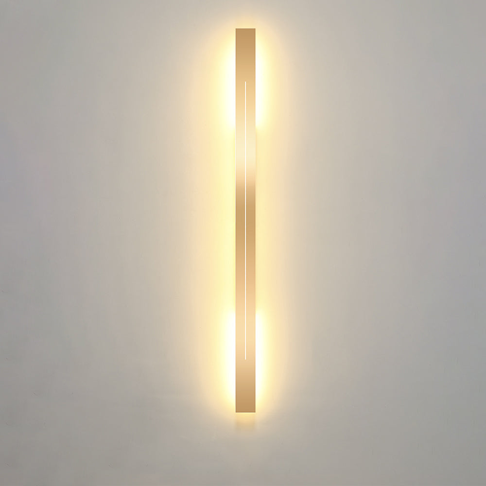Edge Modern Simple Indoor LED Wall Lamp Black Gold Metal Bedroom - Cueteks