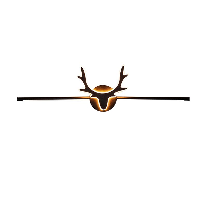 Edge Vintage Antlers Mirror Front Vanity Metal LED Wall Lamp - Cueteks