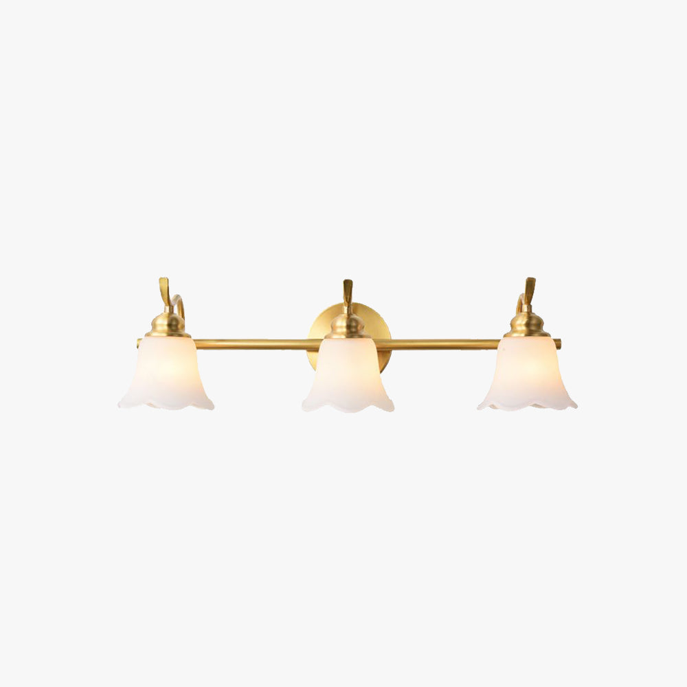 Félicie Vintage Flower Shaped Metal&Glass Lamp Wall, Gold - Cueteks