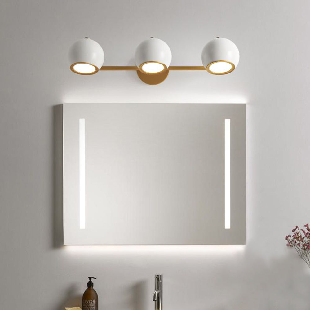 Leigh Modern Globe Metal&Acrylic Wall Lamps, Black/White - Cueteks