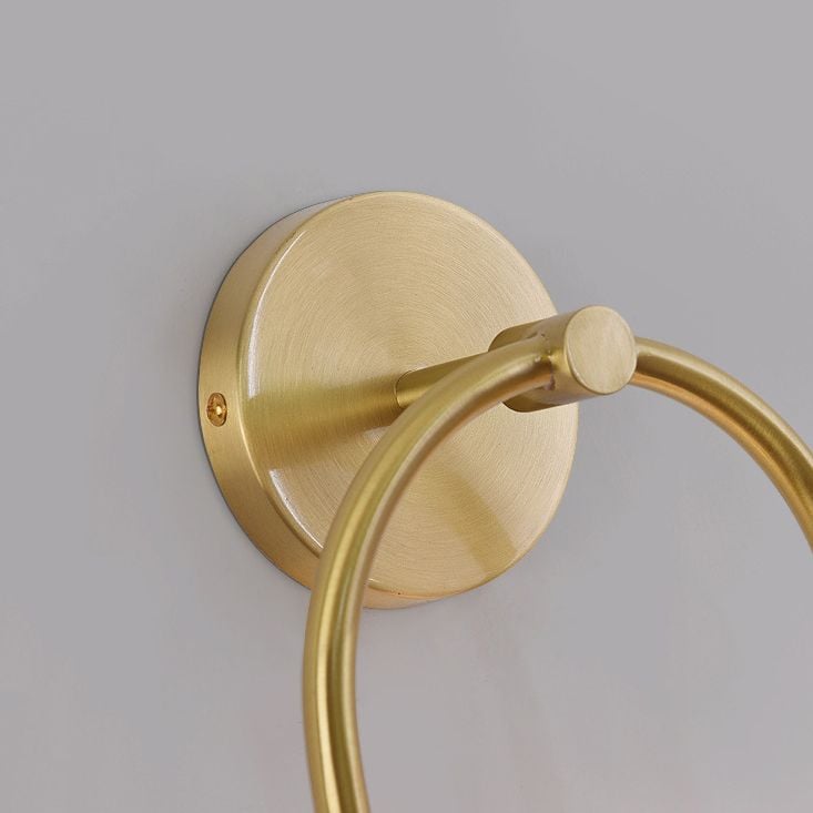 Valentina Modern Arc Globe Glass Wall Lamp, Brass, Living Room - Cueteks