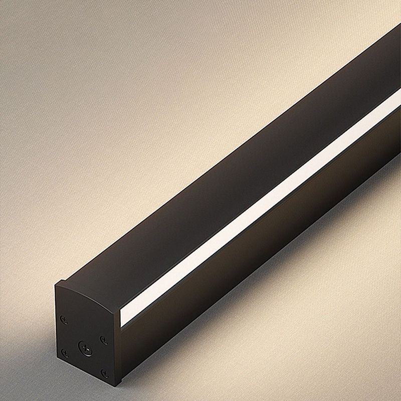 Detail of Edge unlit white diffuser between black sides and a screwed end plate