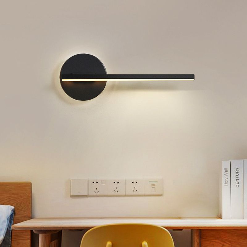 Black Edge linear wall light above a desk