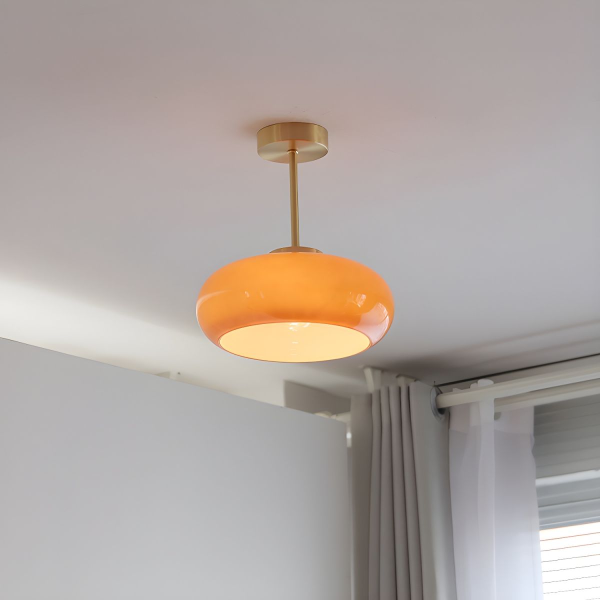 Sanna Modern Semi Flush Mount Ceiling Light, Round - Cueteks