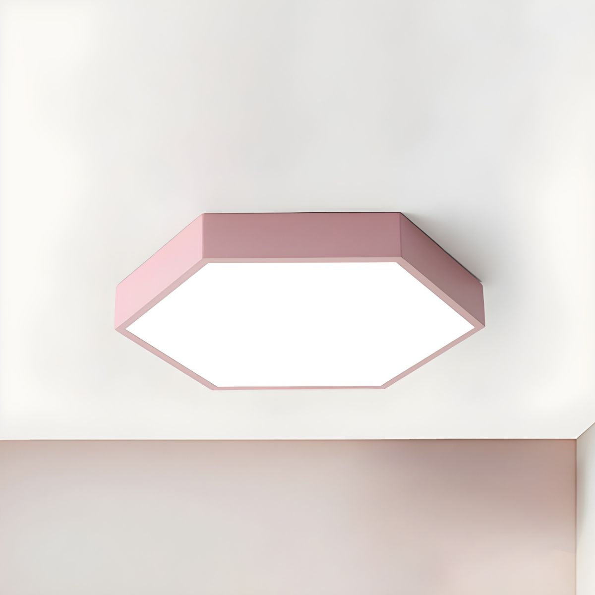 Morandi Modern Hexagon LED Metal Flush Mount Ceiling Light - Cueteks