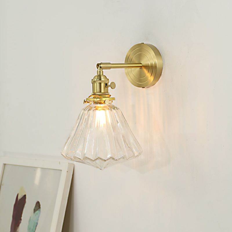 Hailie Luxury Globe/Flower Glass Vanity Wall Lamp, Gold, Bedroom - Cueteks