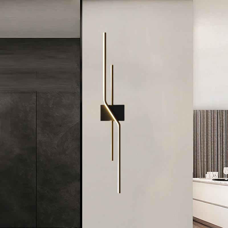 Vertical Black Alana installation beside a mirror