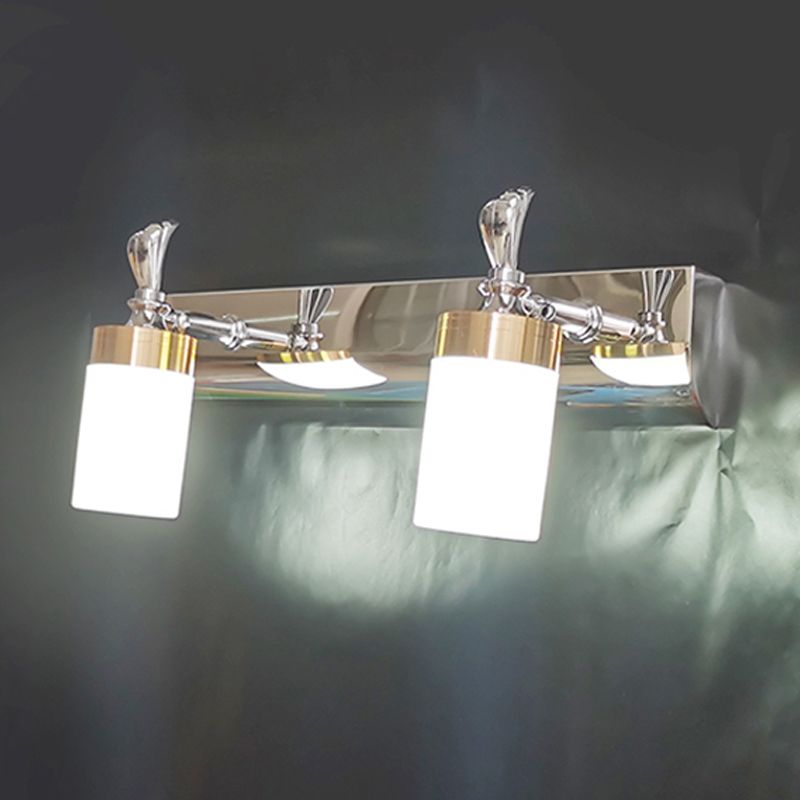 Leigh two-head fixture with illuminated cylinder shades