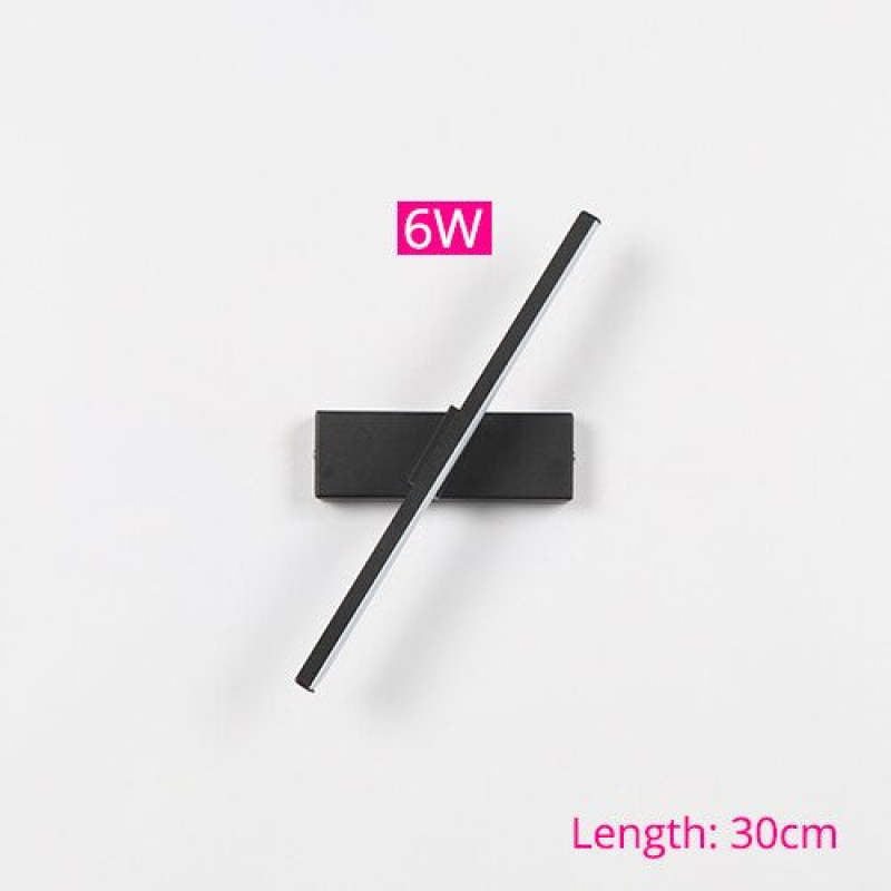 Black Edge wall-light bar labeled 30 cm and 6 W