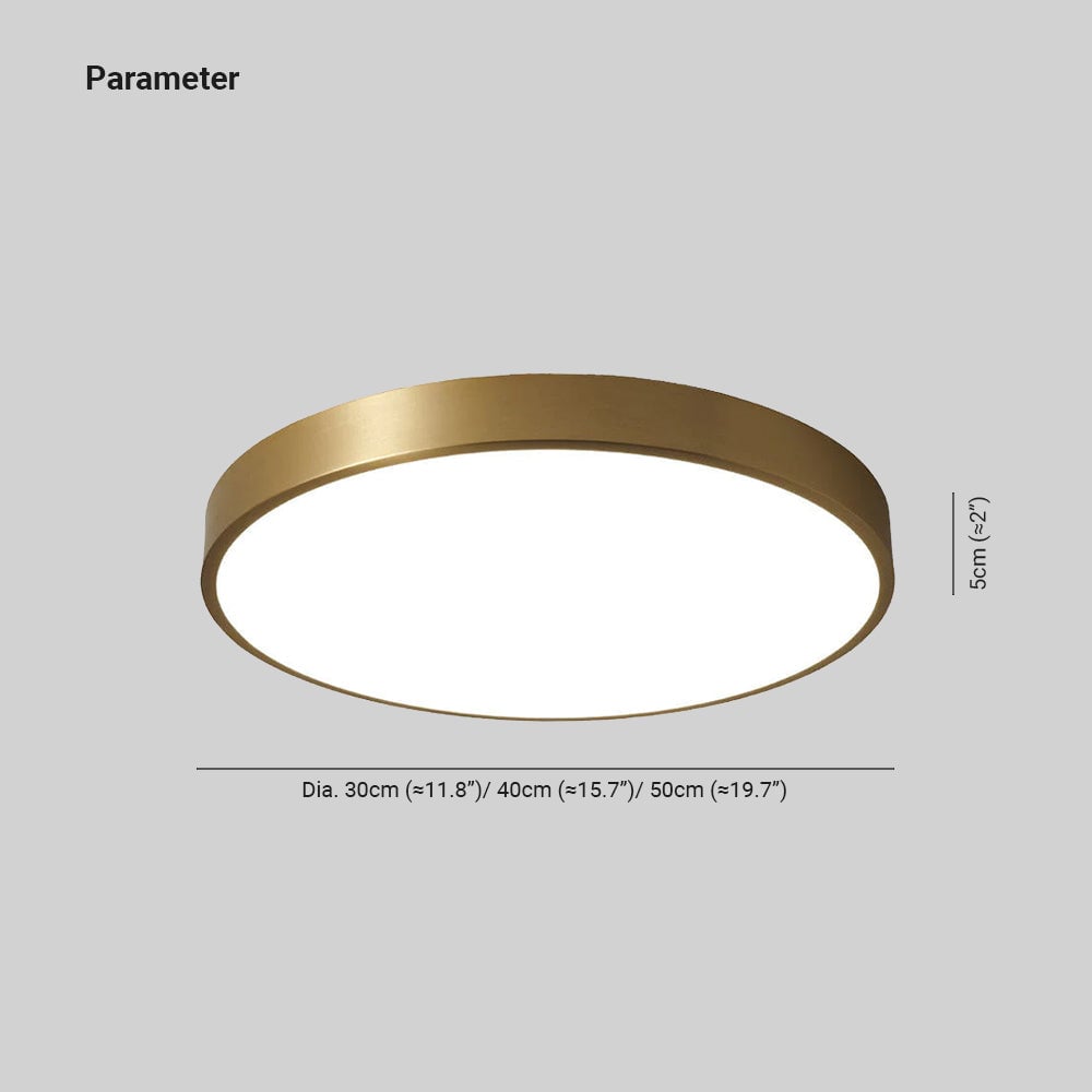 Quinn Nordic LED Gold Round Flush Mount Ceiling Light, Metal&Acrylic - Cueteks