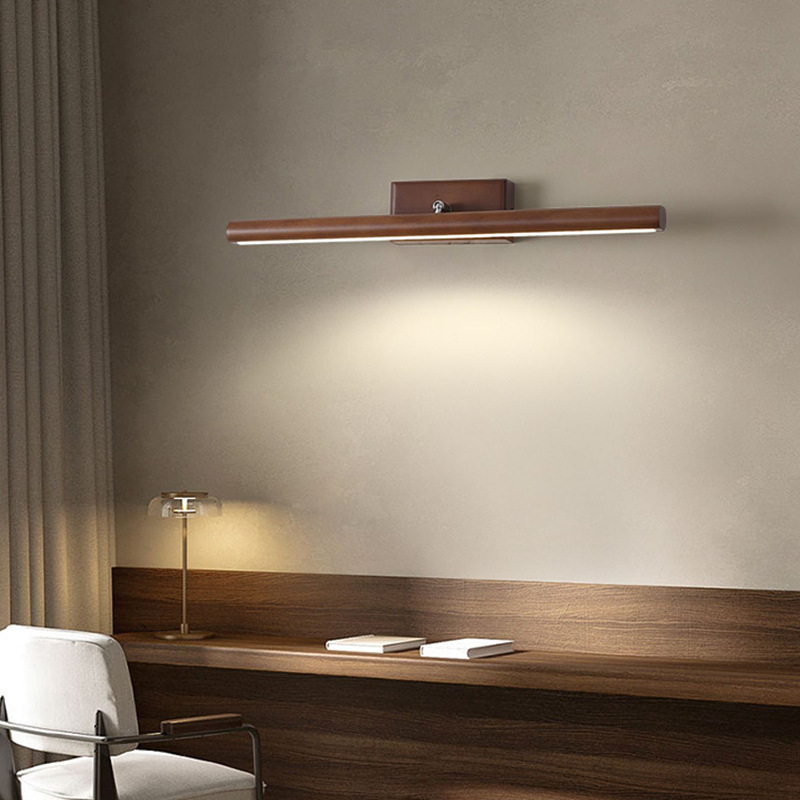 Ozawa Minimalist Linear Wood Vanity Wall Lamp, Bathroom - Cueteks