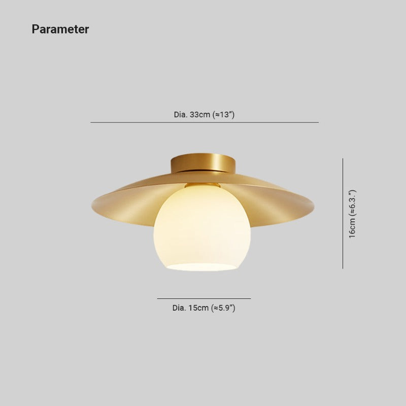 Carins Nordic Retro LED Ceiling Light Metal Glass Corridor Balcony - Cueteks