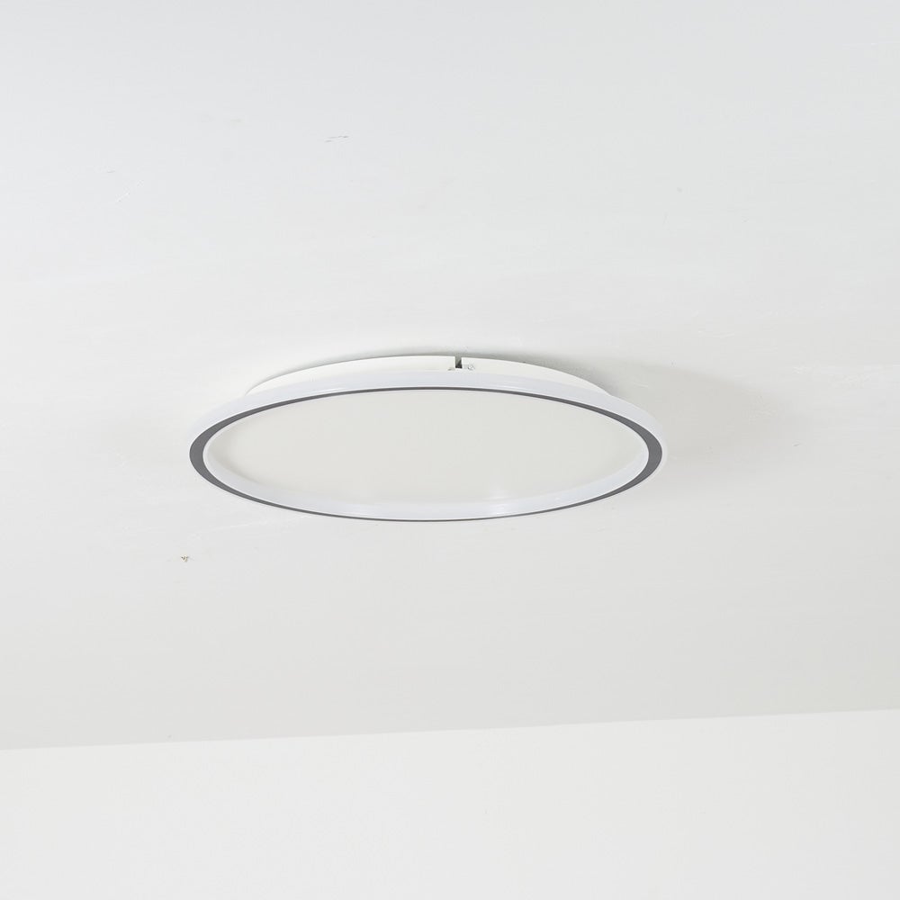 Unlit ceiling ring with a White outer frame, Black inner band and visible raised mounting section
