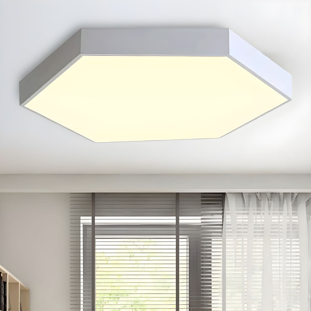 Morandi Modern Hexagon LED Metal Flush Mount Ceiling Light - Cueteks