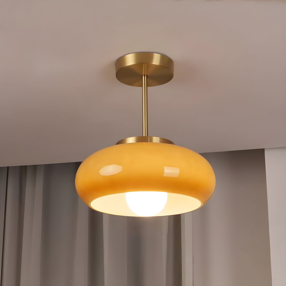 Sanna Modern Semi Flush Mount Ceiling Light, Round - Cueteks
