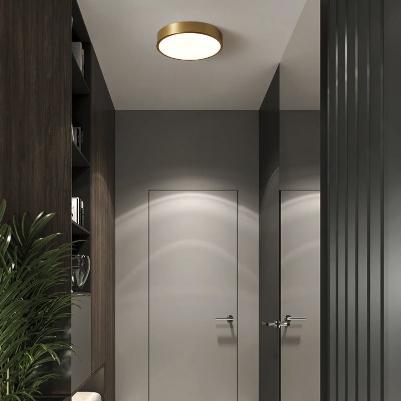 Quinn Nordic LED Gold Round Flush Mount Ceiling Light, Metal&Acrylic - Cueteks