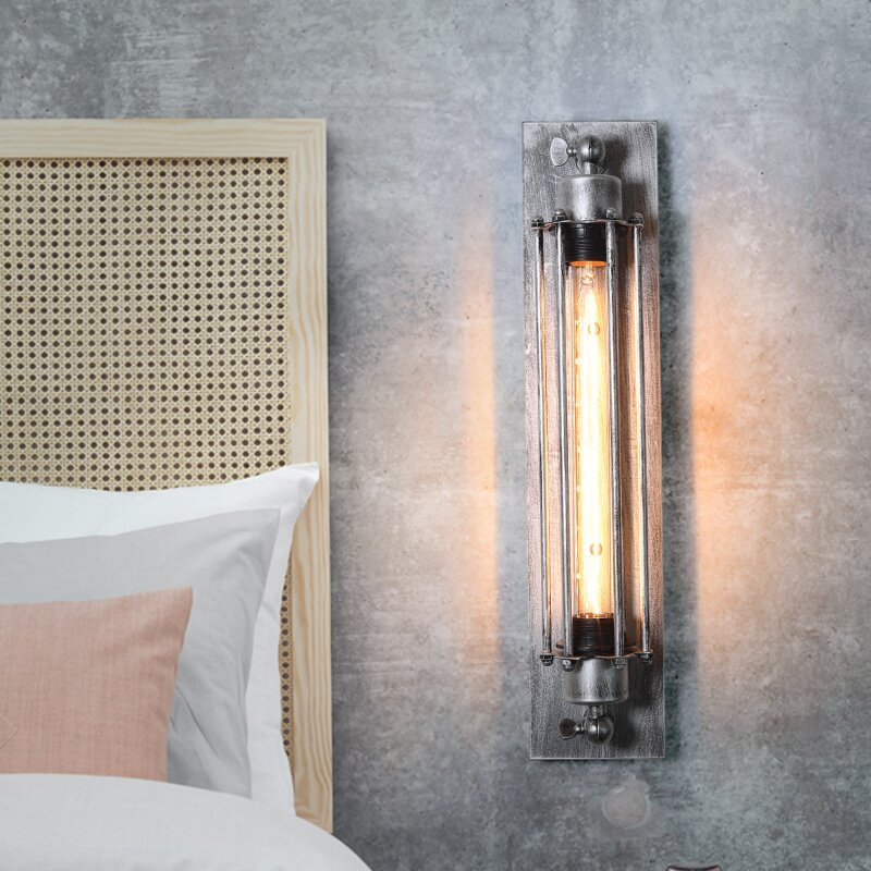 Alessio Vintage Cylinder Metal Wall Lamp,  Black/Red/Silver/Gold - Cueteks