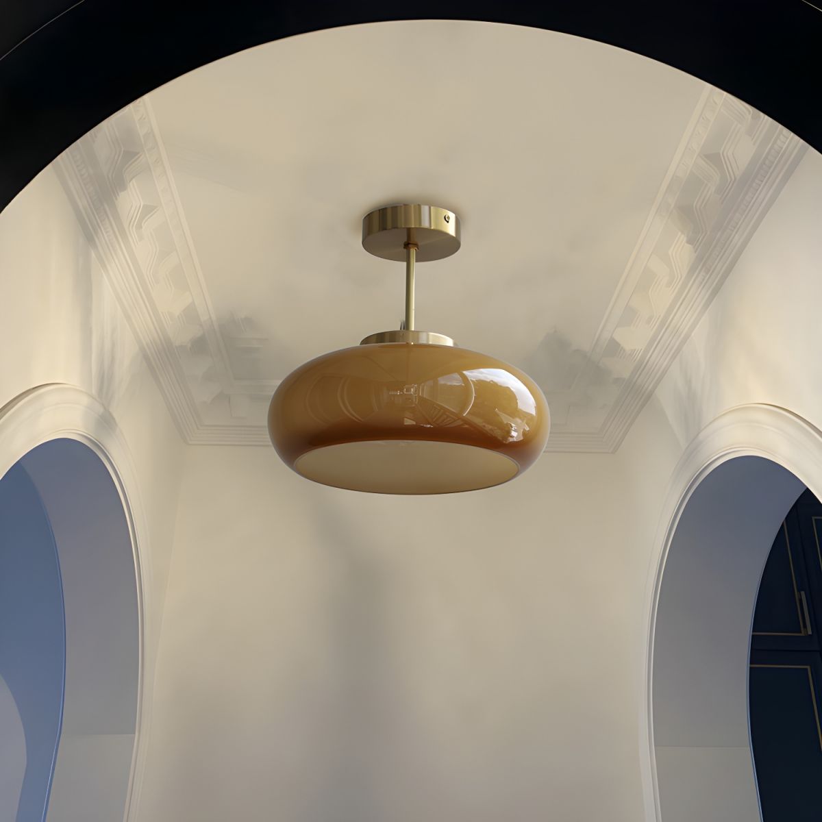 Sanna Modern Semi Flush Mount Ceiling Light, Round - Cueteks