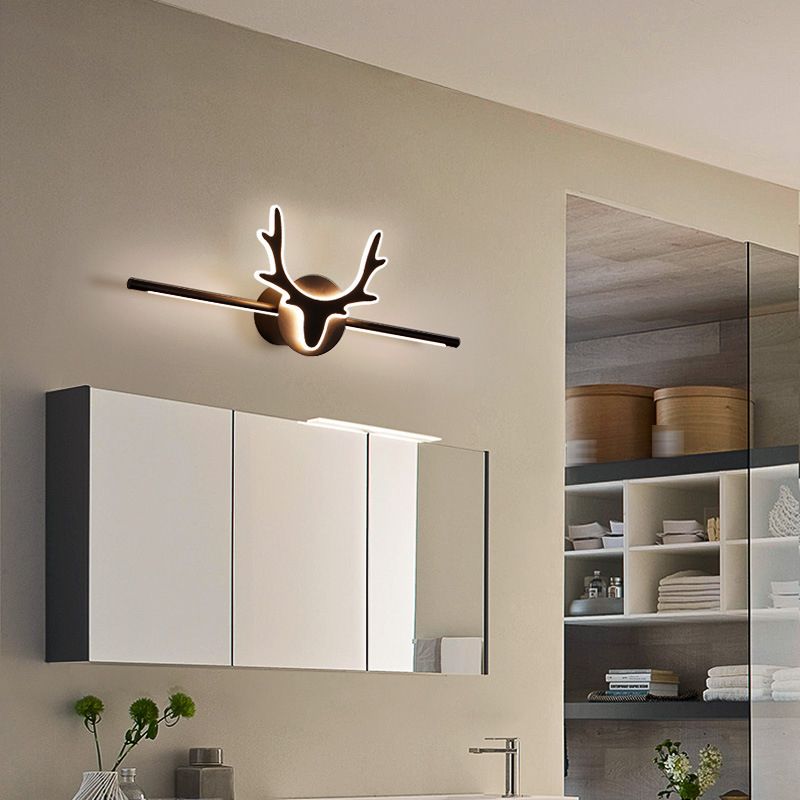 Edge Vintage Antlers Mirror Front Vanity Metal LED Wall Lamp - Cueteks