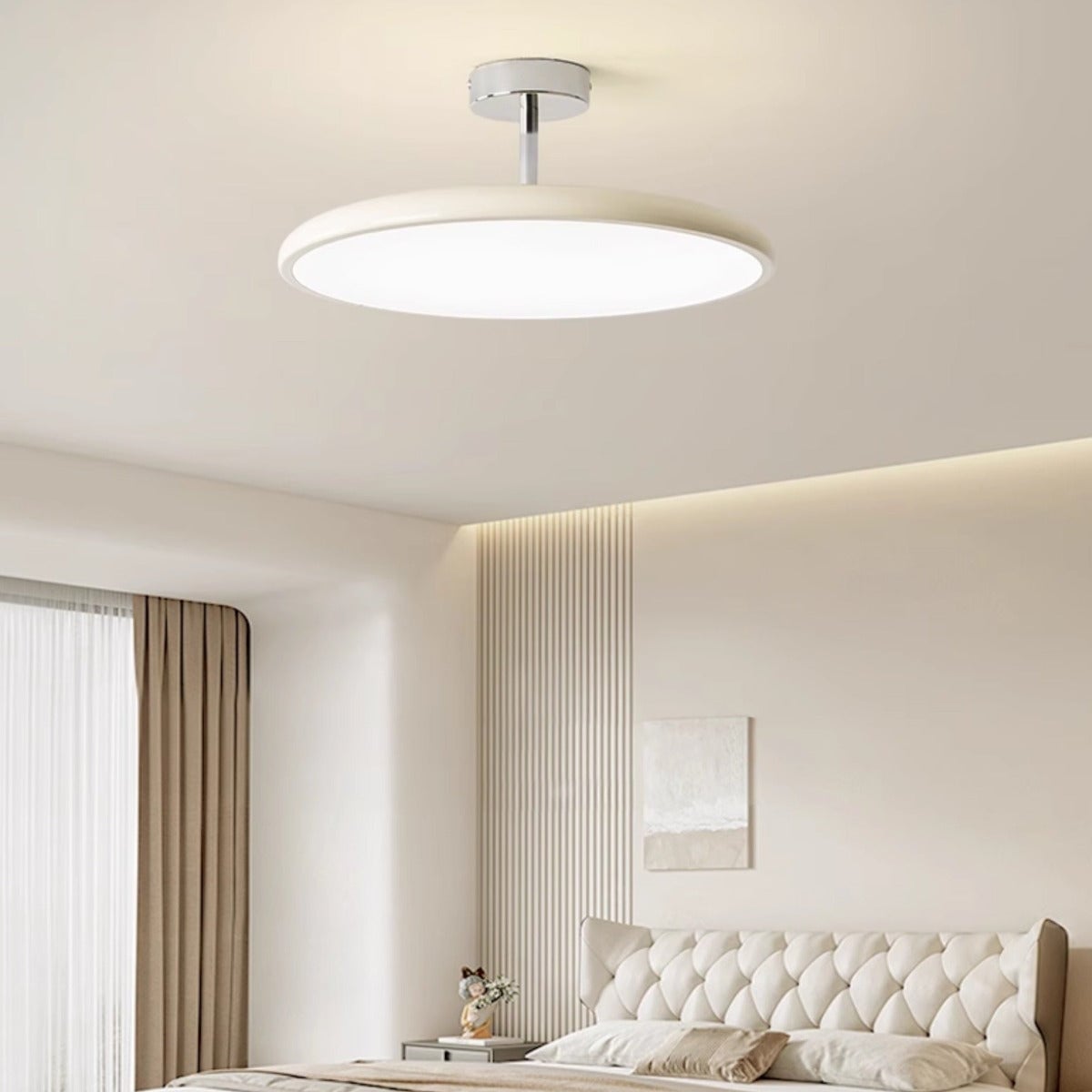 Valentina Vintage Flush Mount Ceiling Light Metal Red/White/Green LED Bedroom - Cueteks