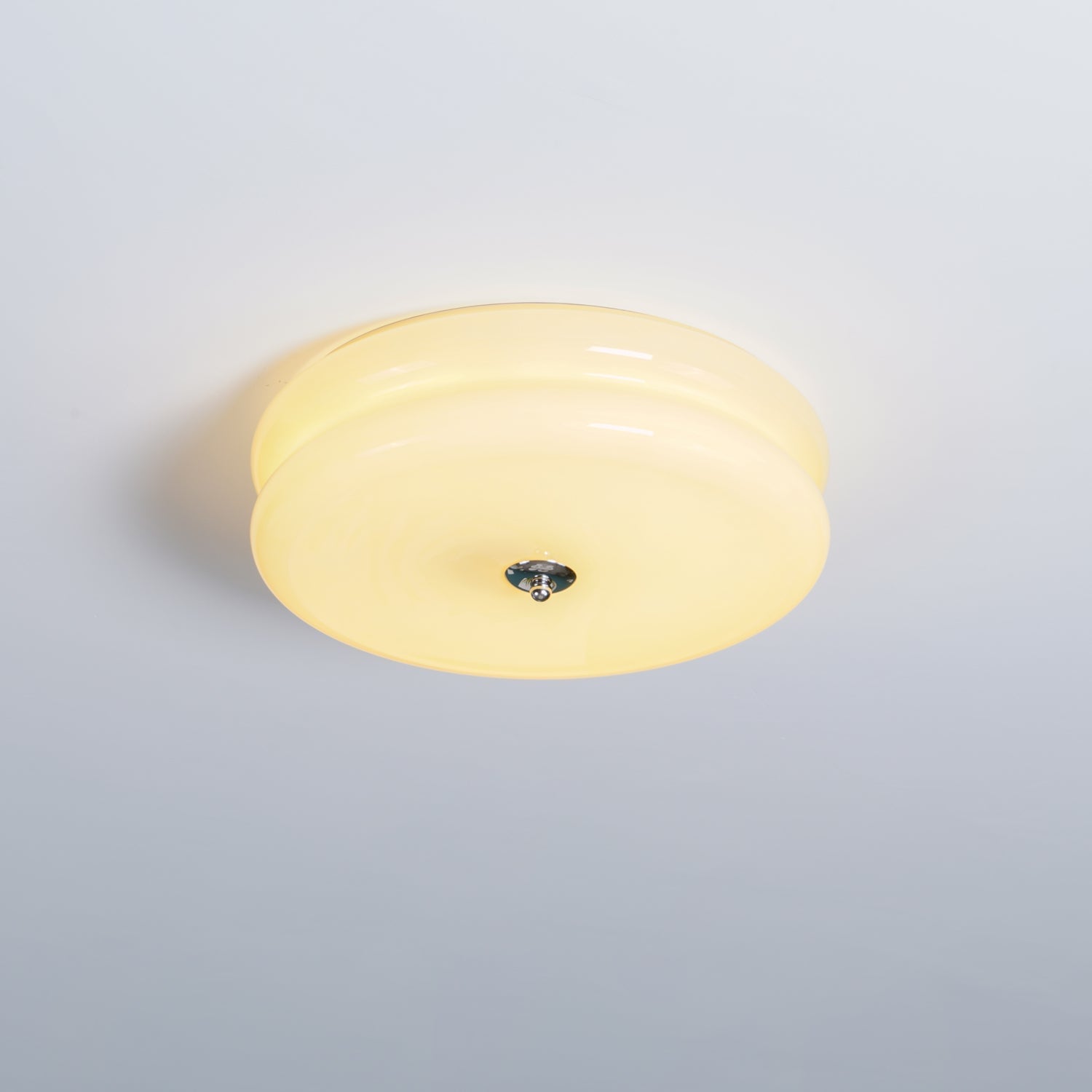 Morandi Modern Round Flush Mount Ceiling Light, White/Beige - Cueteks