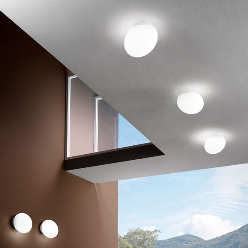 Valentina Design Geometric Glass Vanity Wall Light, White - Cueteks