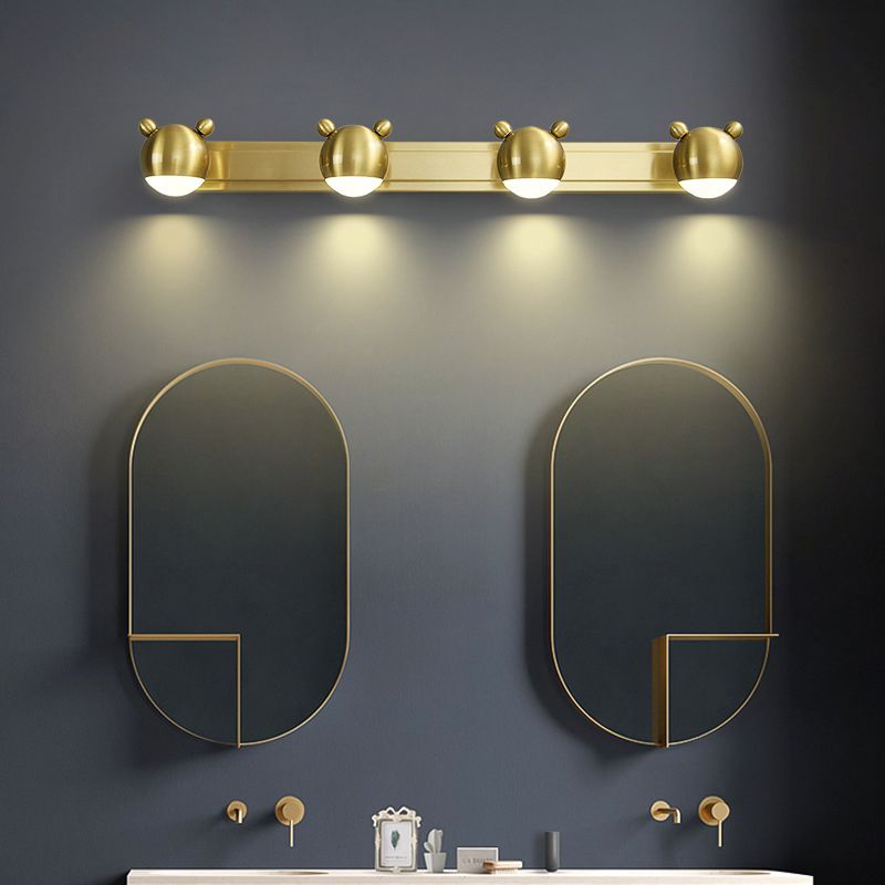 Leigh four-head bear-globe bar above two oval mirrors