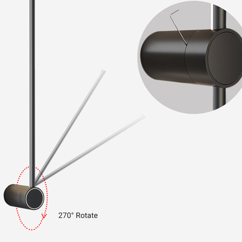 Edge Minimalist Rotatable Linear Outdoor Wall Lamp Black Corridor - Cueteks