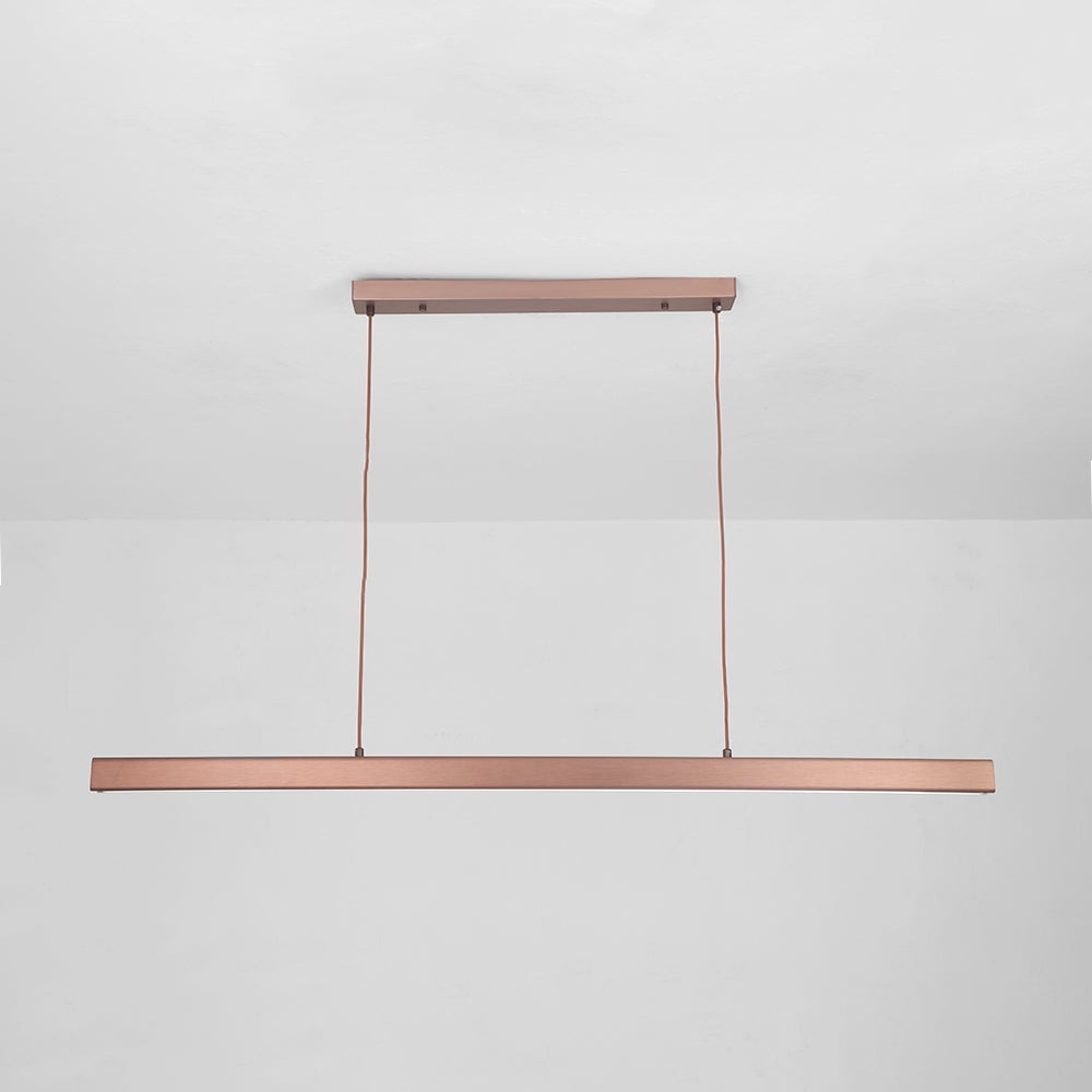 Brown Edge pendant and matching canopy viewed straight on against pale background, with two suspension cords
