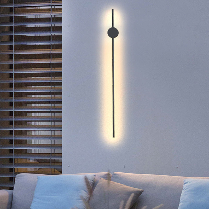 Edge Minimalist Rotatable Linear Outdoor Wall Lamp Black Corridor - Cueteks