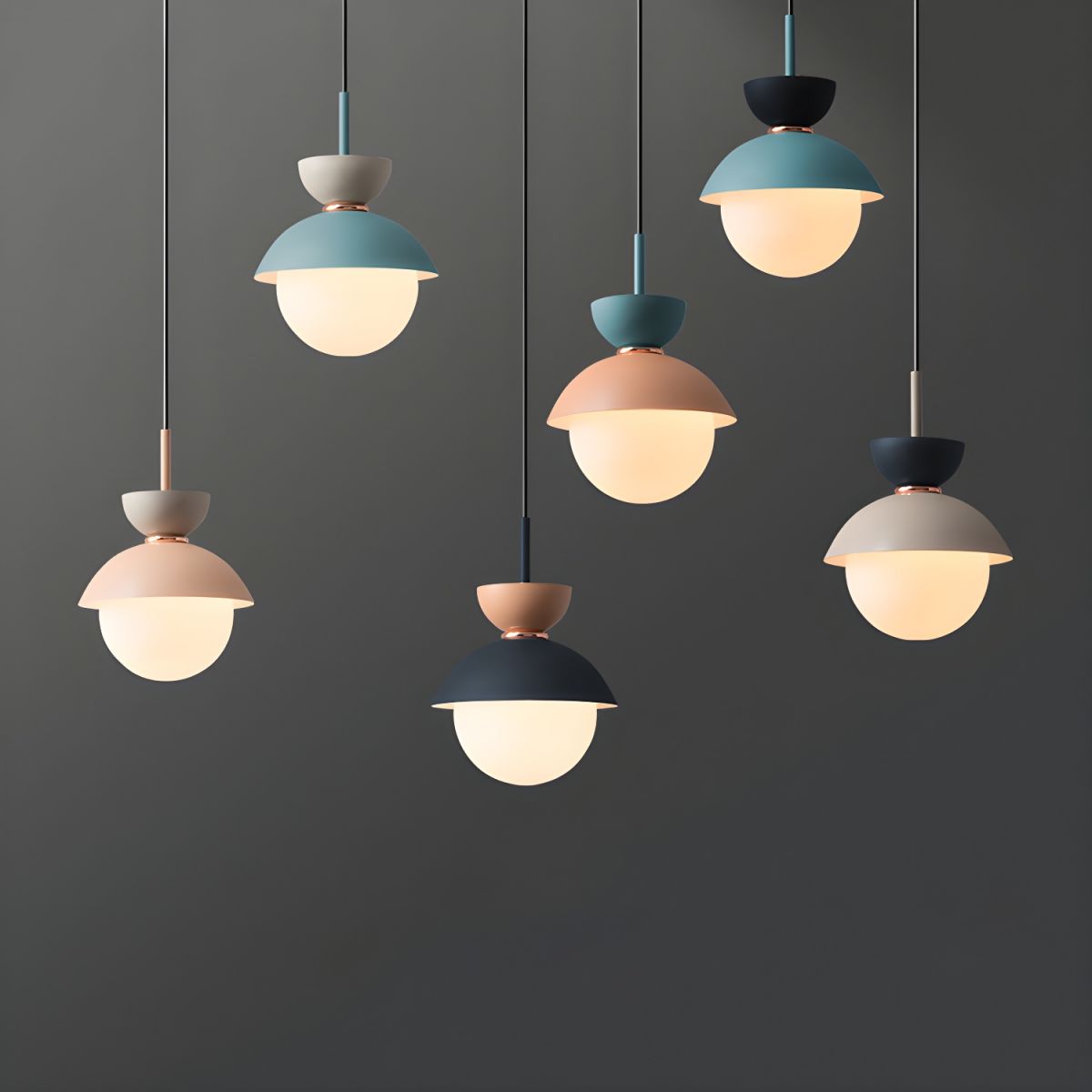 Cairns Nordic Metal Colorful Globe Pendant Light, Bedroom - Cueteks