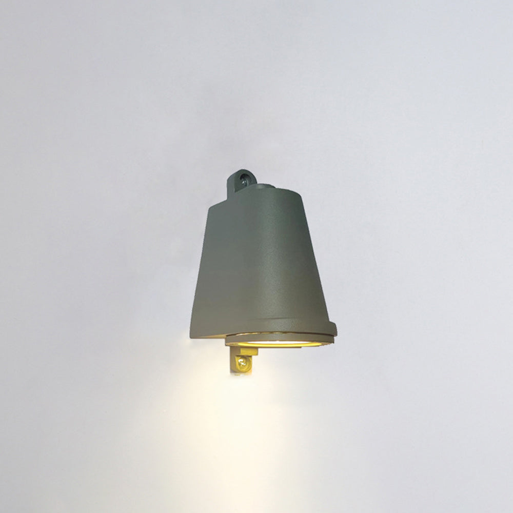 Orr Industrial Metal Bell Shaped Outdoor Wall Lamp, Black/Gray/Coppery/Aluminum - Cueteks